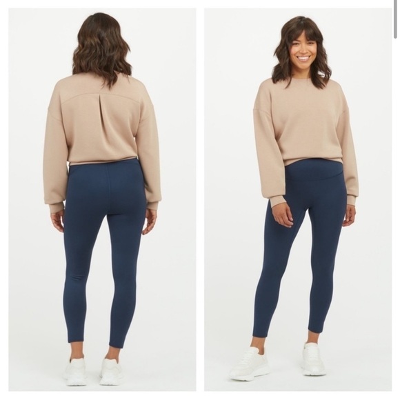 Assets by Spanx Denim Wash Seamless Leggings in Dark Navy Blue Women’s Size 1XL - Picture 1 of 10